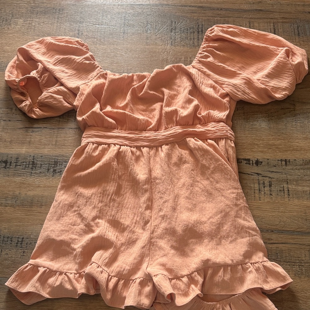 Altar'd State Peach Off-Shoulder Romper